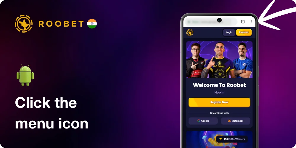 Click the menu icon in your Browser