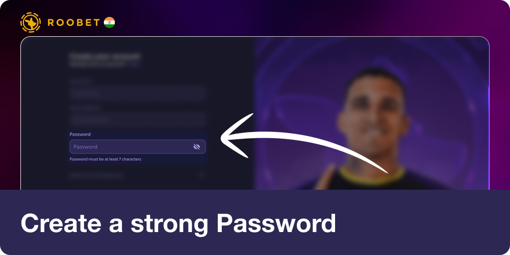 Create a strong password in Roobet