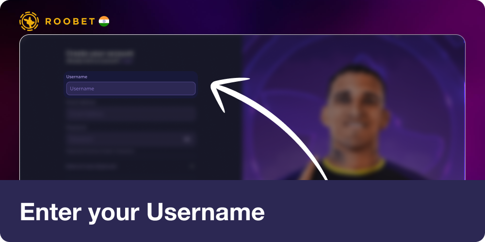Enter your Username in Roobet India