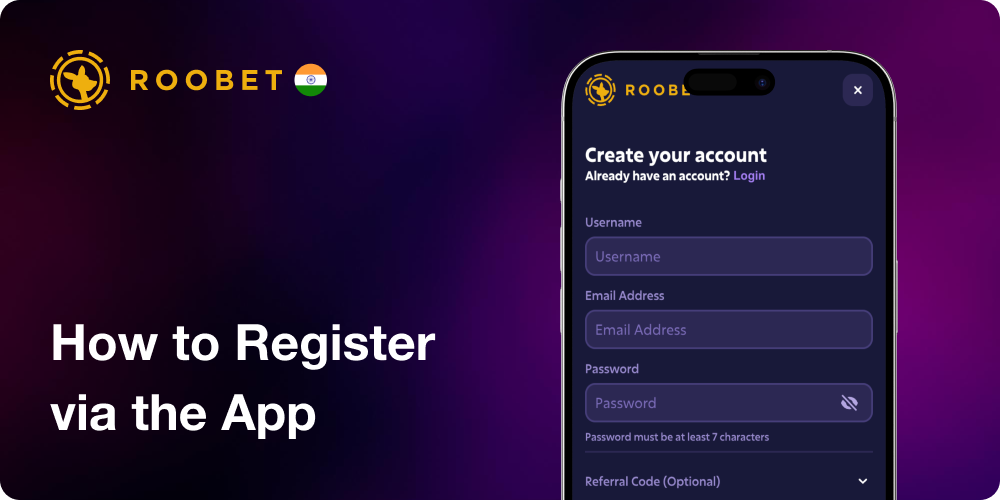 How to Register via the Mobile Roobet App